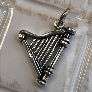 Vintage Harp Charm – 925 Sterling Silver